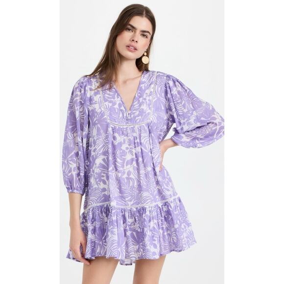 SUNDRY Palm Beach Ruffle Dress in Bright Orchid - Picture 4 of 13